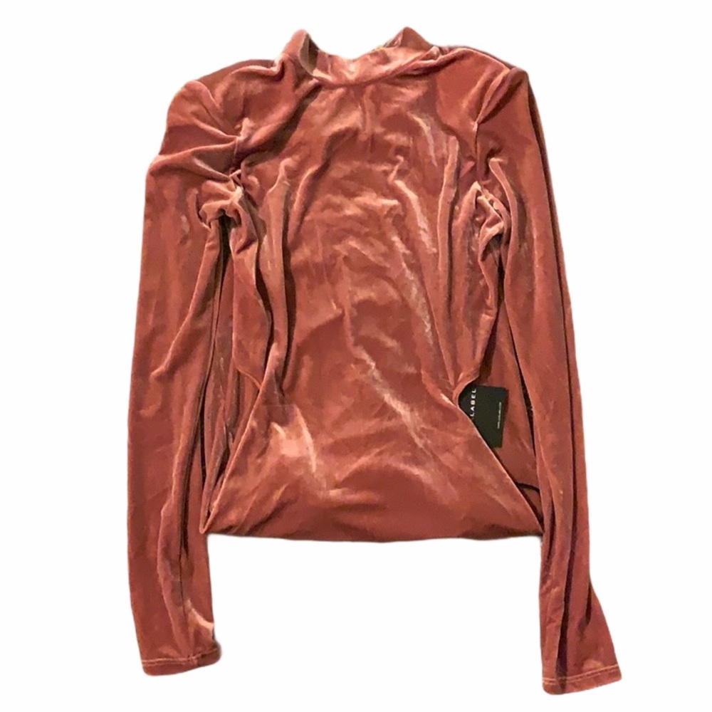 NWT JLUXLABEL Mauve Velvet Mock Neck Open Back Dre